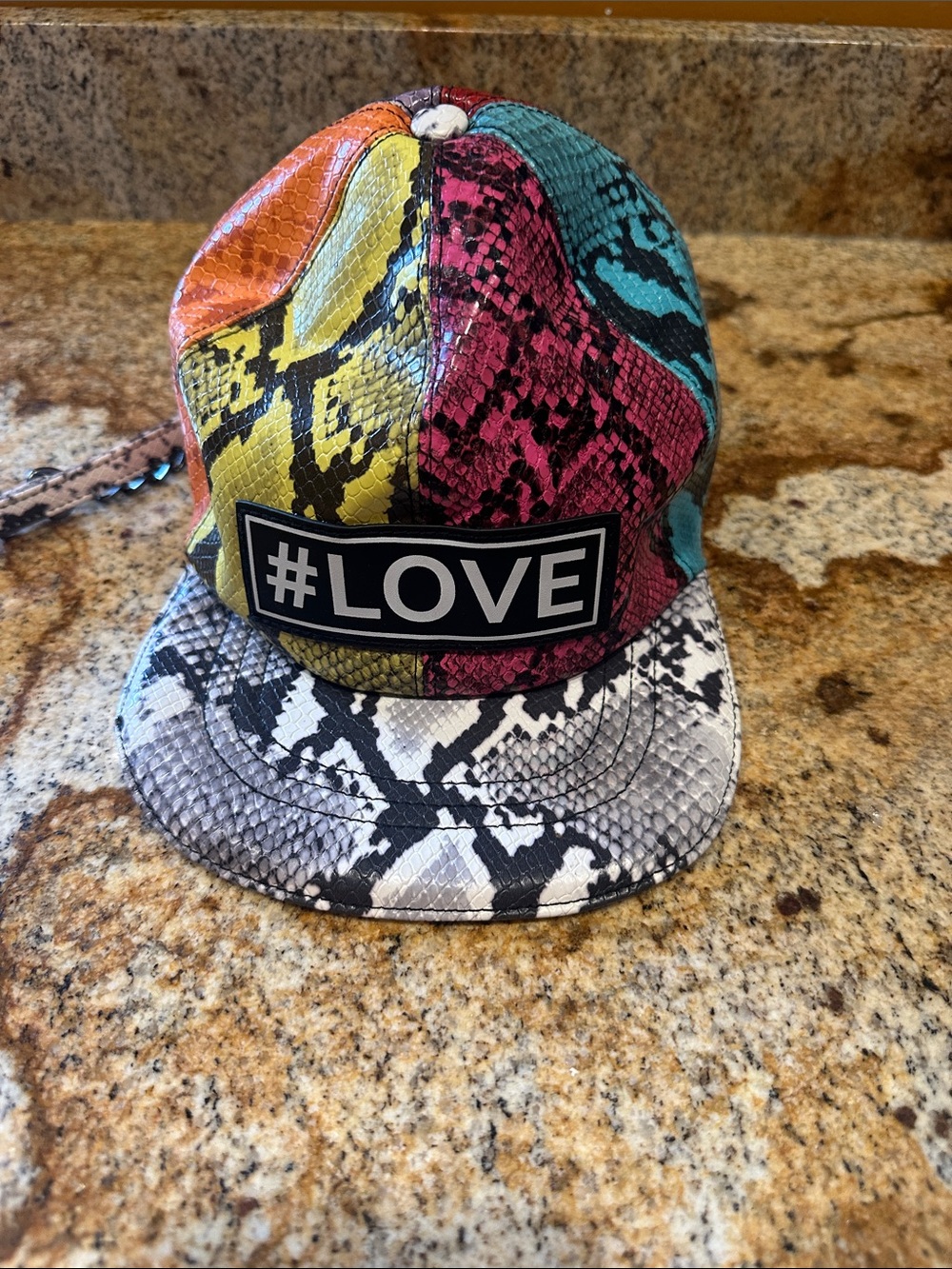 #LOVE Multicolor Snake-Print Kids Cap